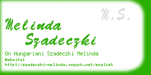 melinda szadeczki business card